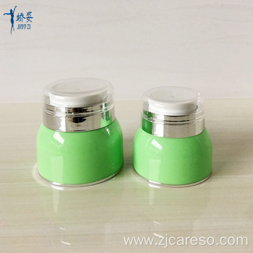 Green Cosmetic Airless Jar for Skin Care Cream